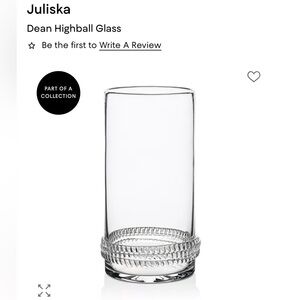 Juliska Clear Glass Dean Highball with Rope Base Detail